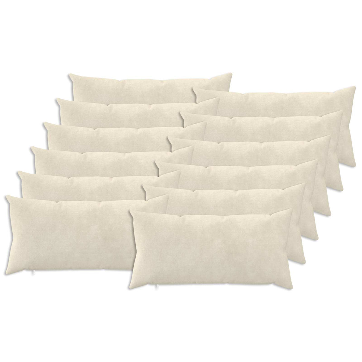 Cuscino con cuscino HEERLEN 12 pz Crema Fleece in microfibra | homemem39