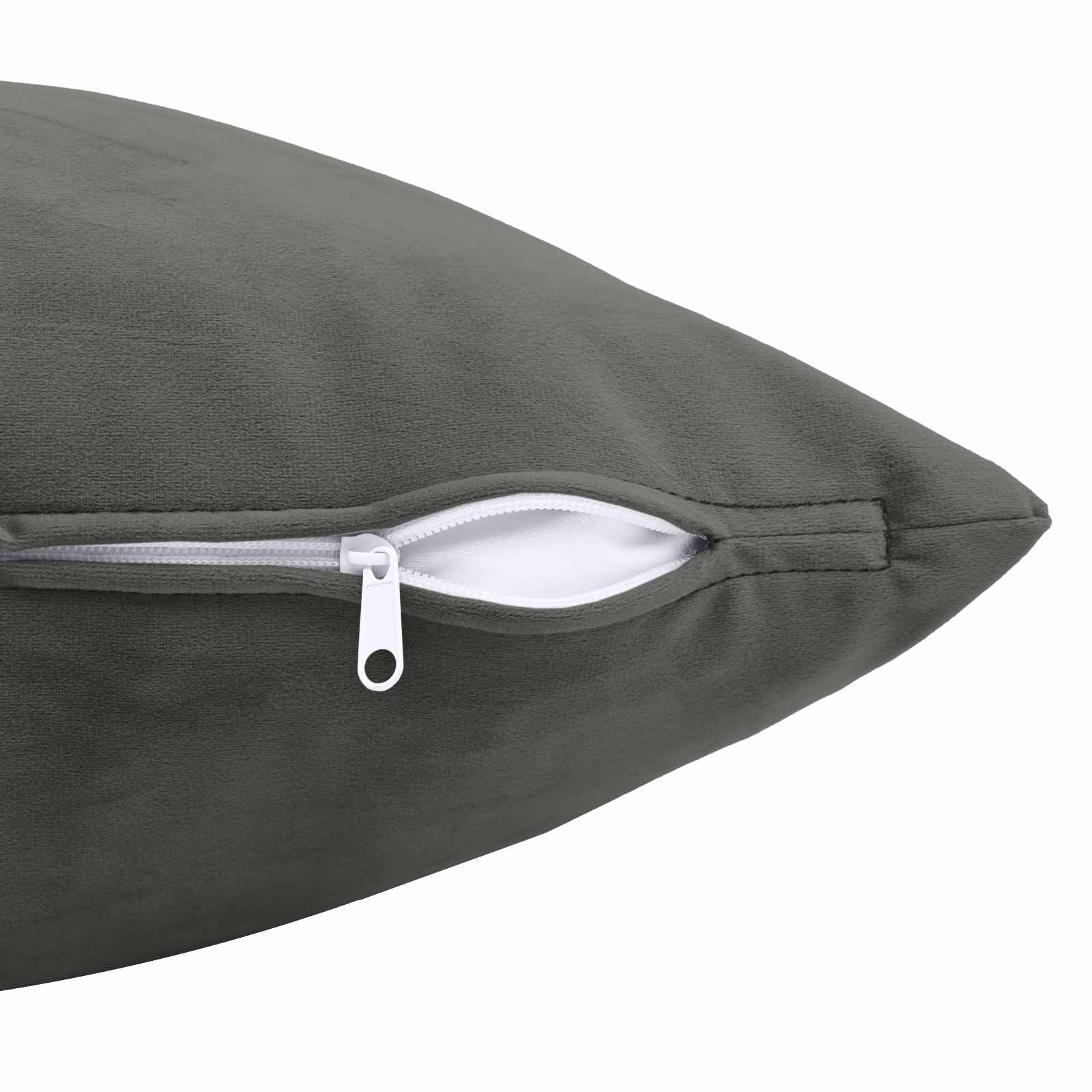 Cuscino con cuscino HEERLEN 2 pz Grigio Scuro Velluto | homemem39