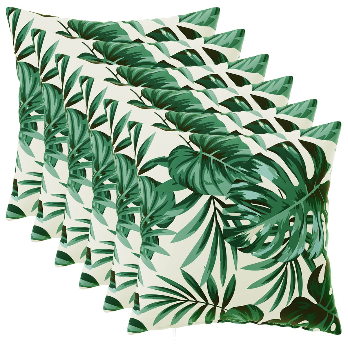 Cuscino 6 pz HEERLEN Motivo a Foglie 50 x 50 cm Poliestere