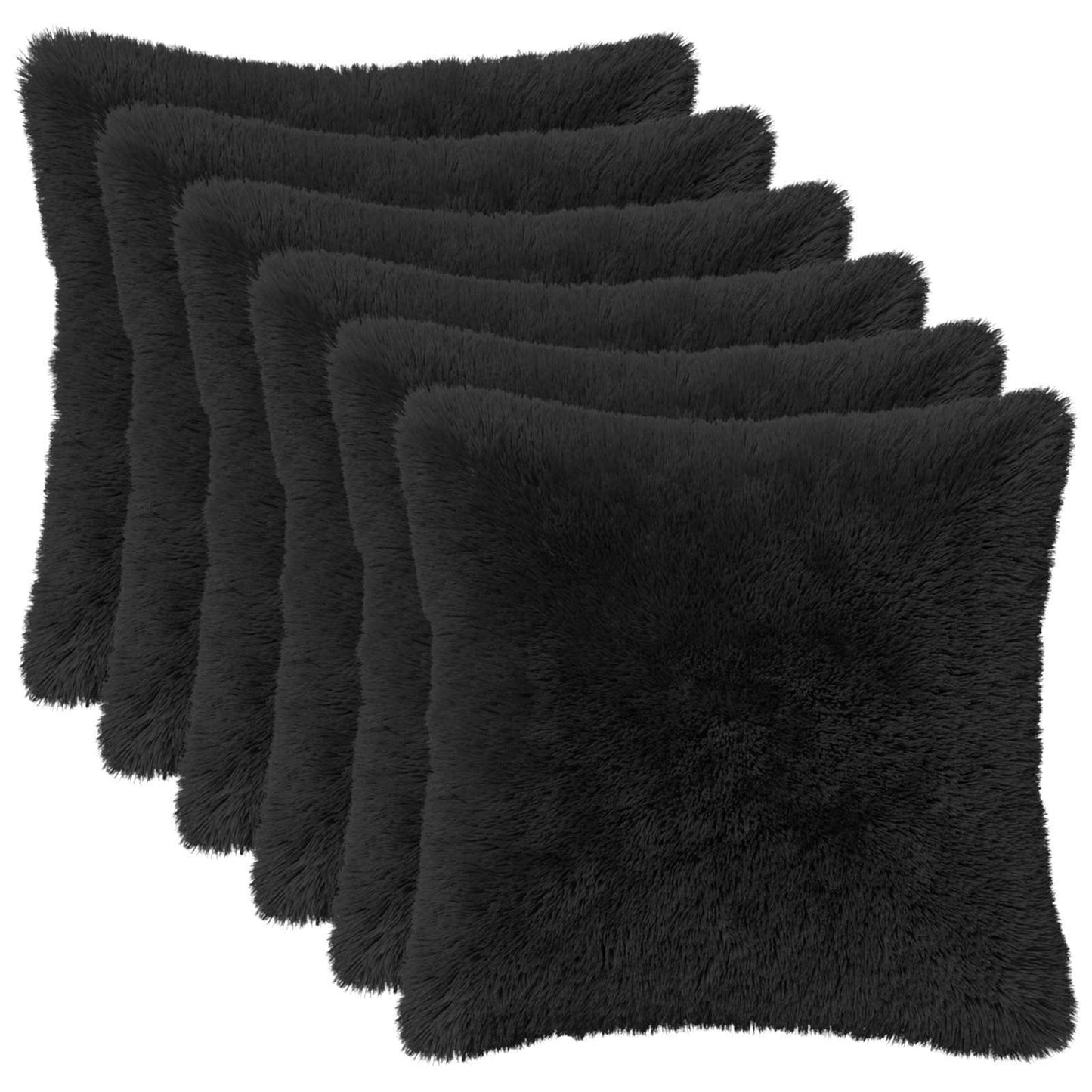 Cuscino con cuscino HEERLEN 12 pz Nero Fleece PV | homemem39