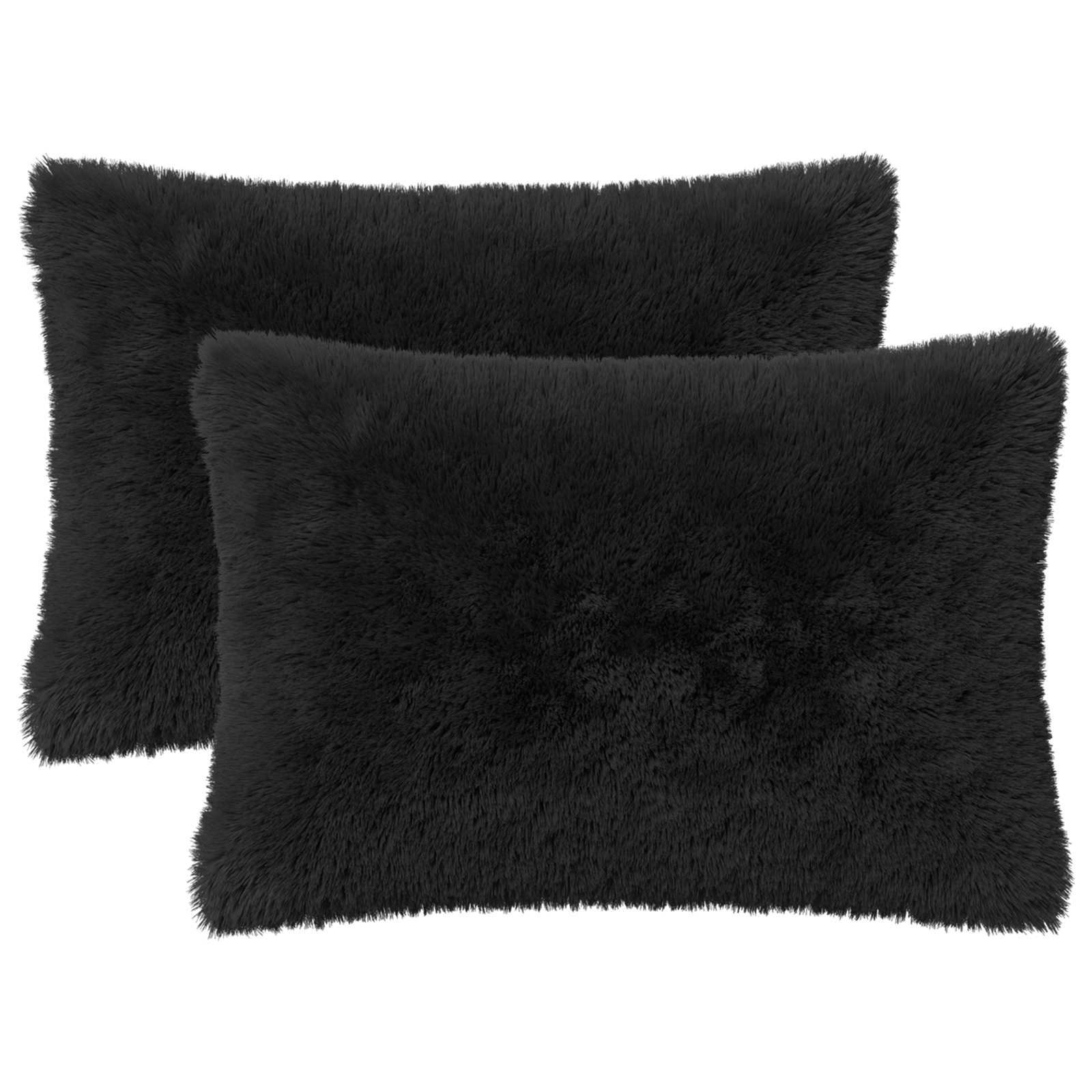 Cuscino con cuscino HEERLEN 2 pz Nero Fleece PV | homemem39