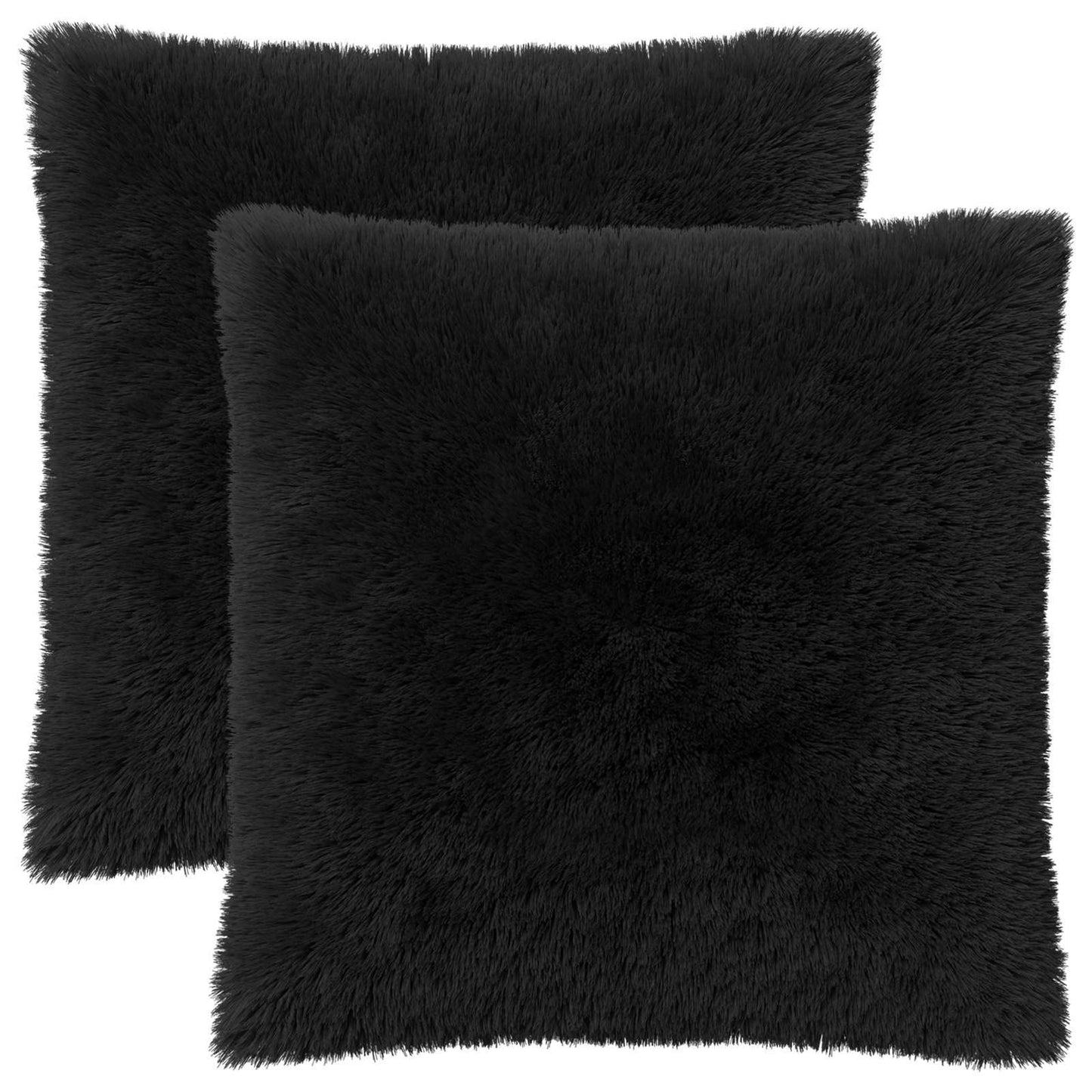 Cuscino con cuscino HEERLEN 2 pz Nero Fleece PV