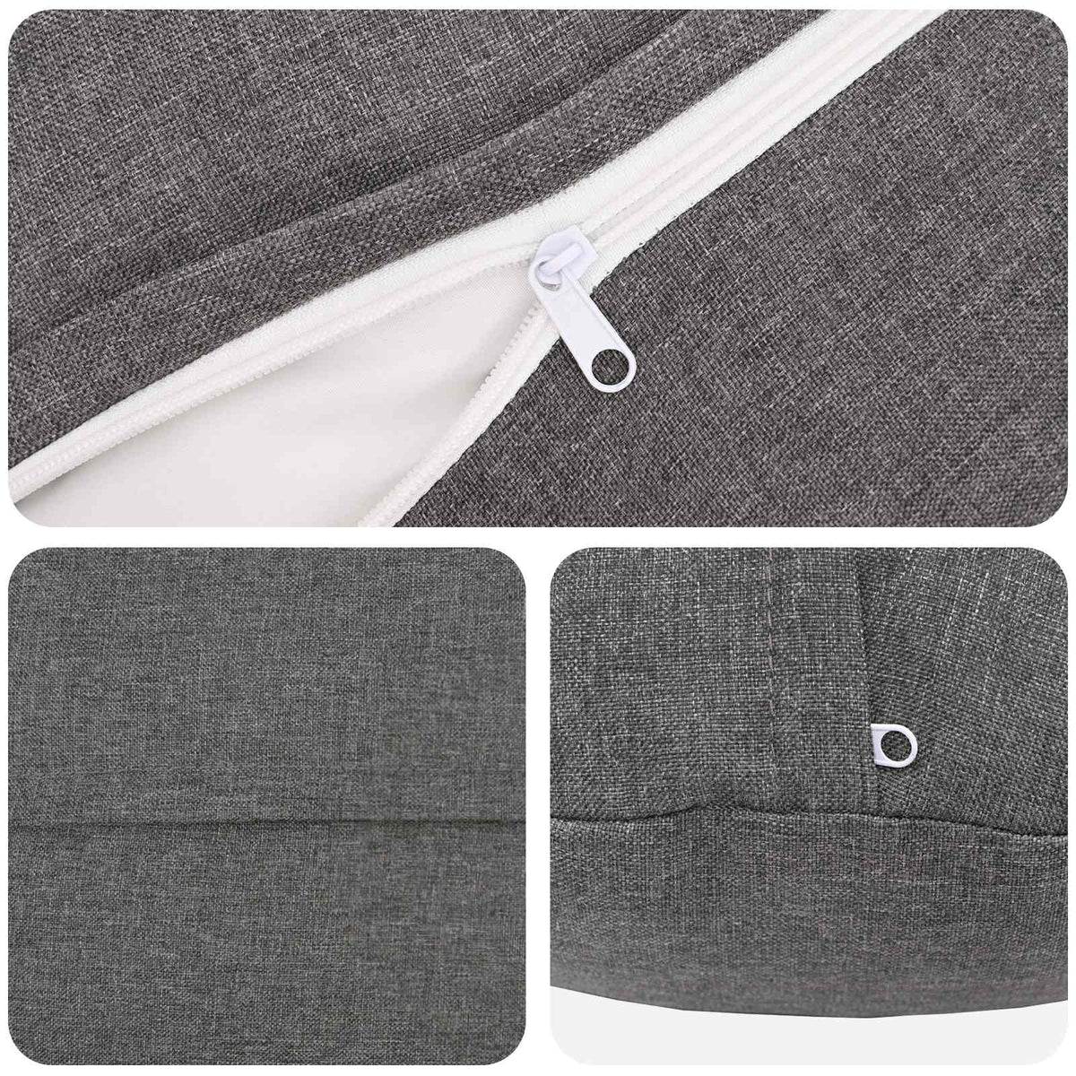 Cuscino con cuscino HEERLEN 2 pz Grigio Chiaro Tessuto