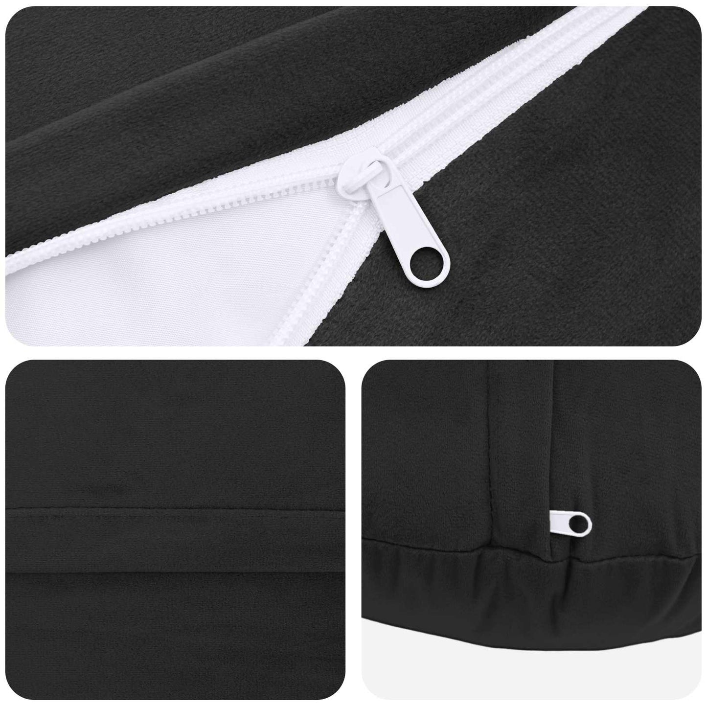Cuscino con cuscino HEERLEN 6 pz Nero Velluto | homemem39