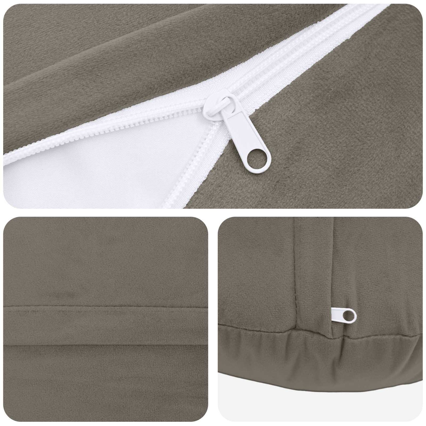 Cuscino con cuscino HEERLEN 2 pz Grigio Chiaro Velluto | homemem39