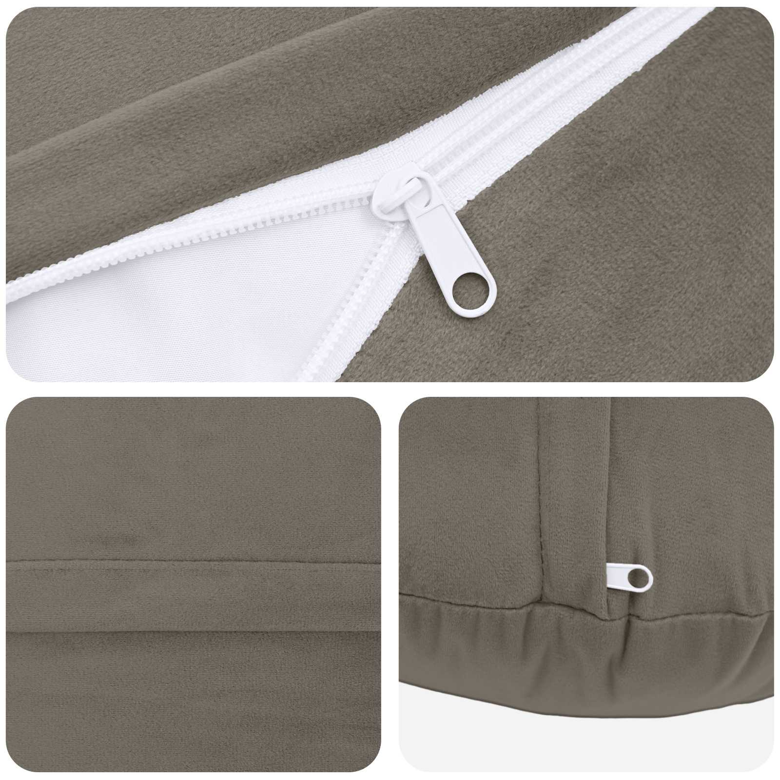 Cuscino con cuscino HEERLEN 6 pz Grigio Chiaro Velluto | homemem39