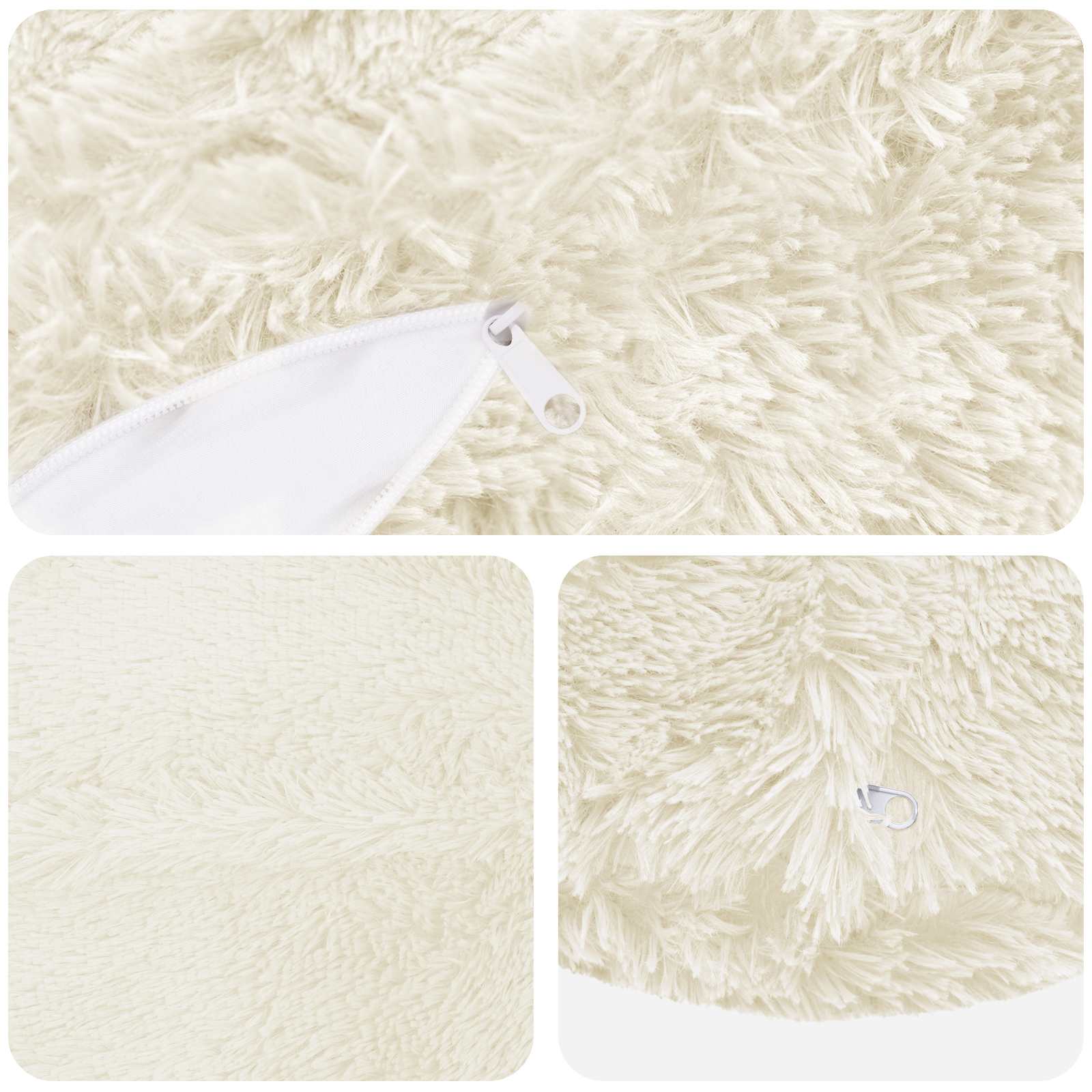 Cuscino con cuscino HEERLEN 2 pz Bianco Fleece PV | homemem39