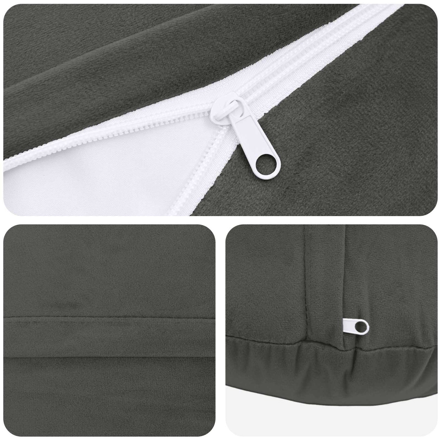 Cuscino con cuscino HEERLEN 2 pz Grigio Scuro Velluto | homemem39