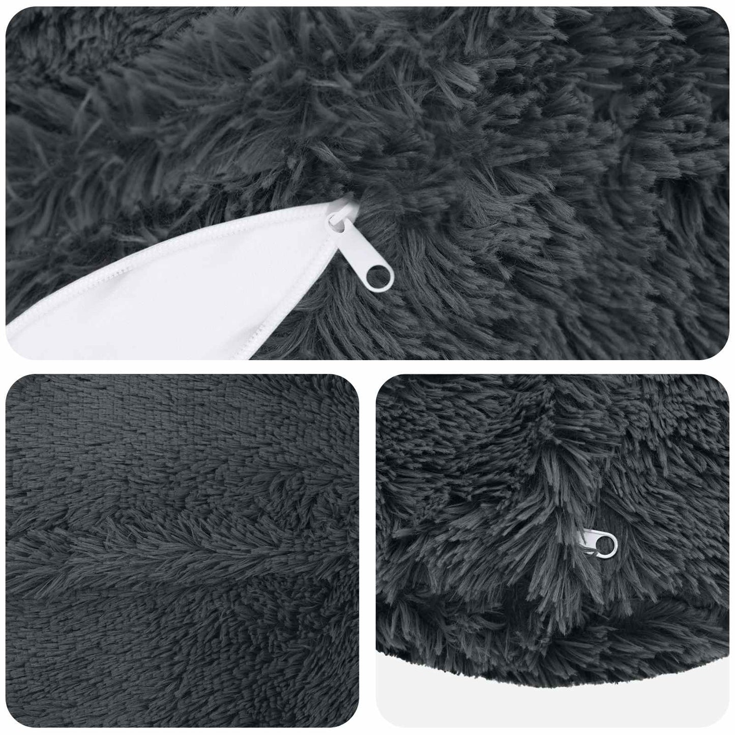 Cuscino con cuscino HEERLEN 6 pz Antracite Fleece PV | homemem39