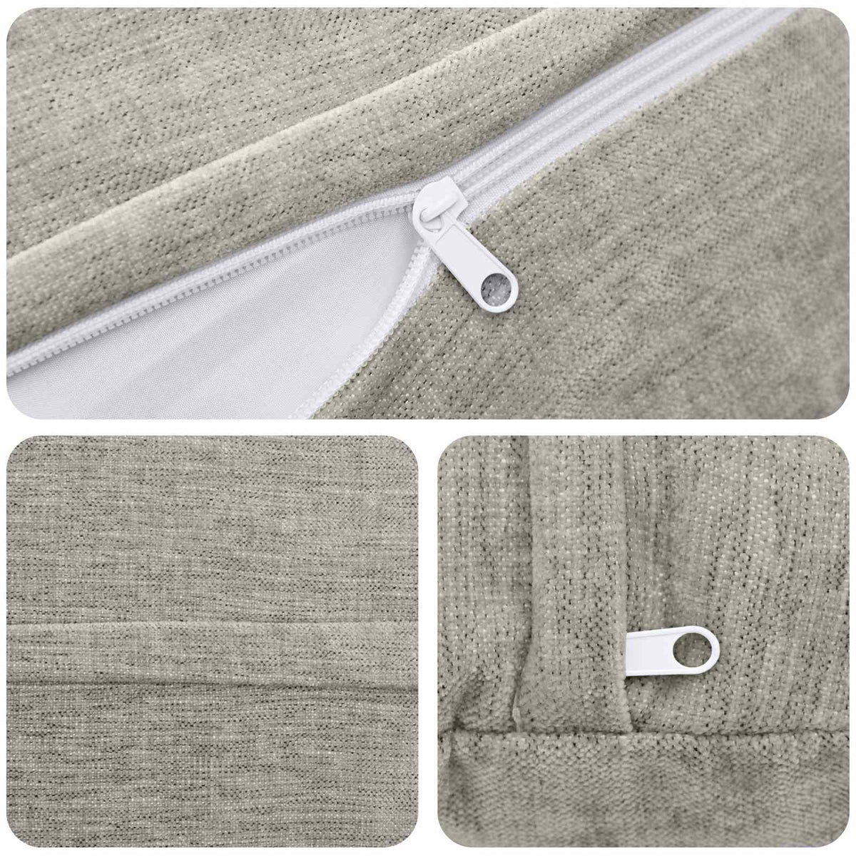 Cuscino da Lanciare 6 pz HEERLEN Grigio Chiaro Diam. 60 cm