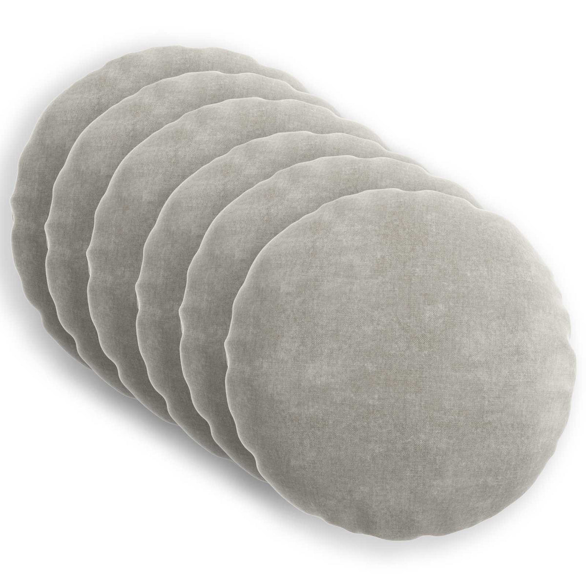 Cuscino da Lanciare 6 pz HEERLEN Grigio Chiaro Diam. 60 cm