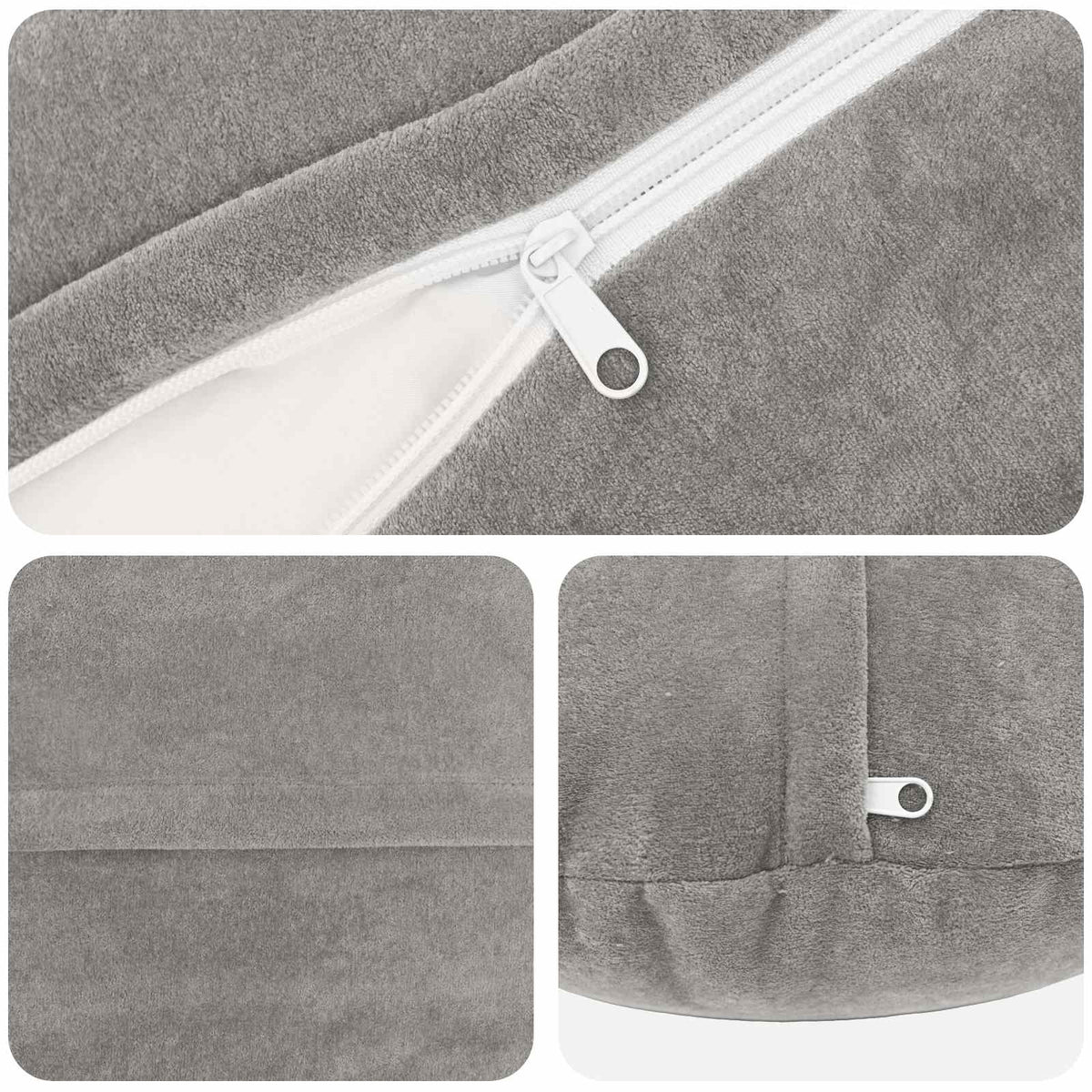 Cuscino HEERLEN 2 pz Grigio Chiaro Fleece in microfibra | homemem39