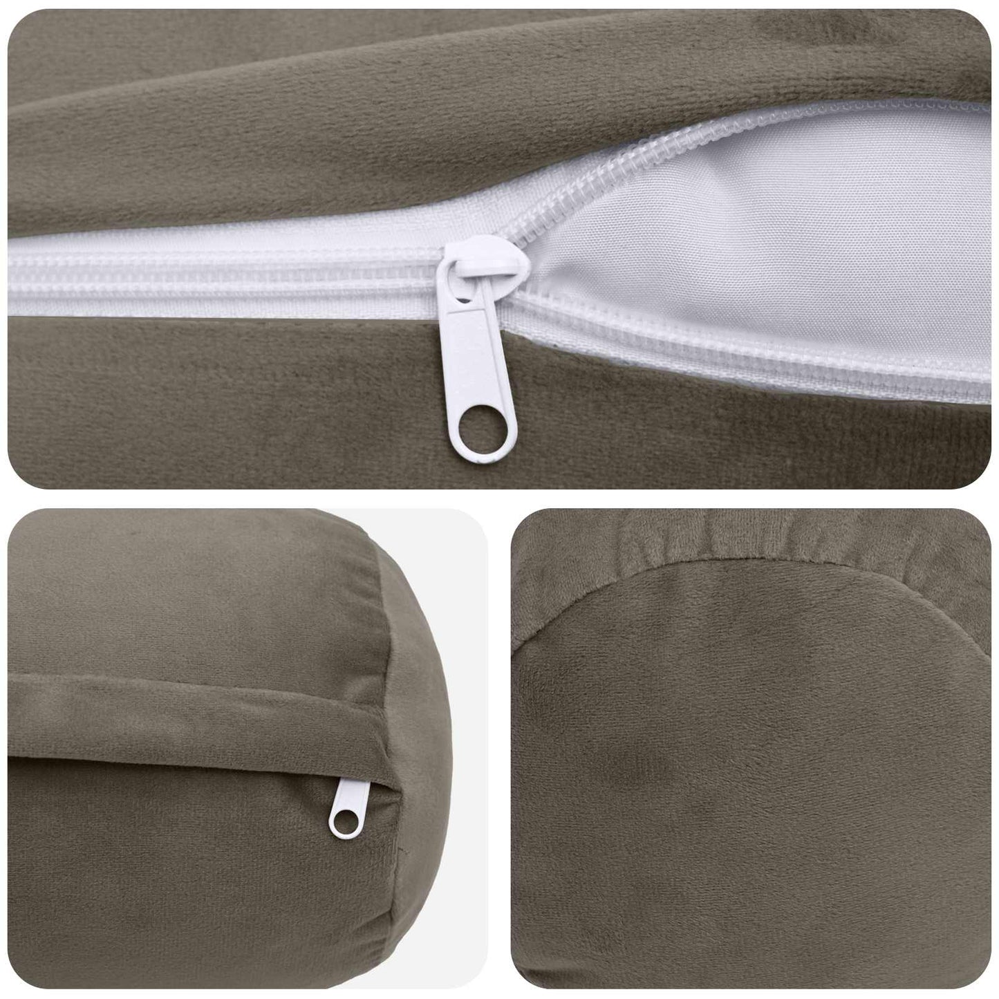 Cuscino con cuscino HEERLEN 6 pz Grigio Chiaro Velluto | homemem39
