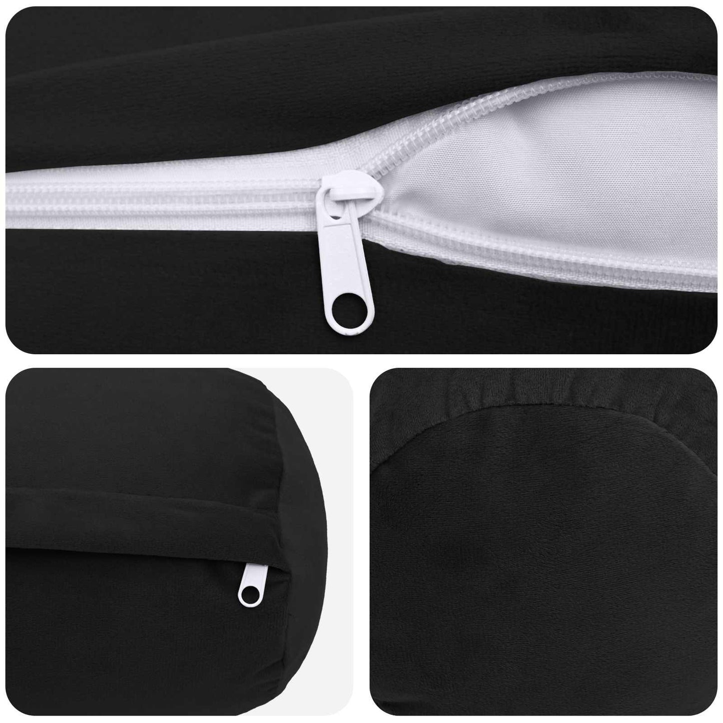 Cuscino con cuscino HEERLEN 2 pz Nero Velluto | homemem39