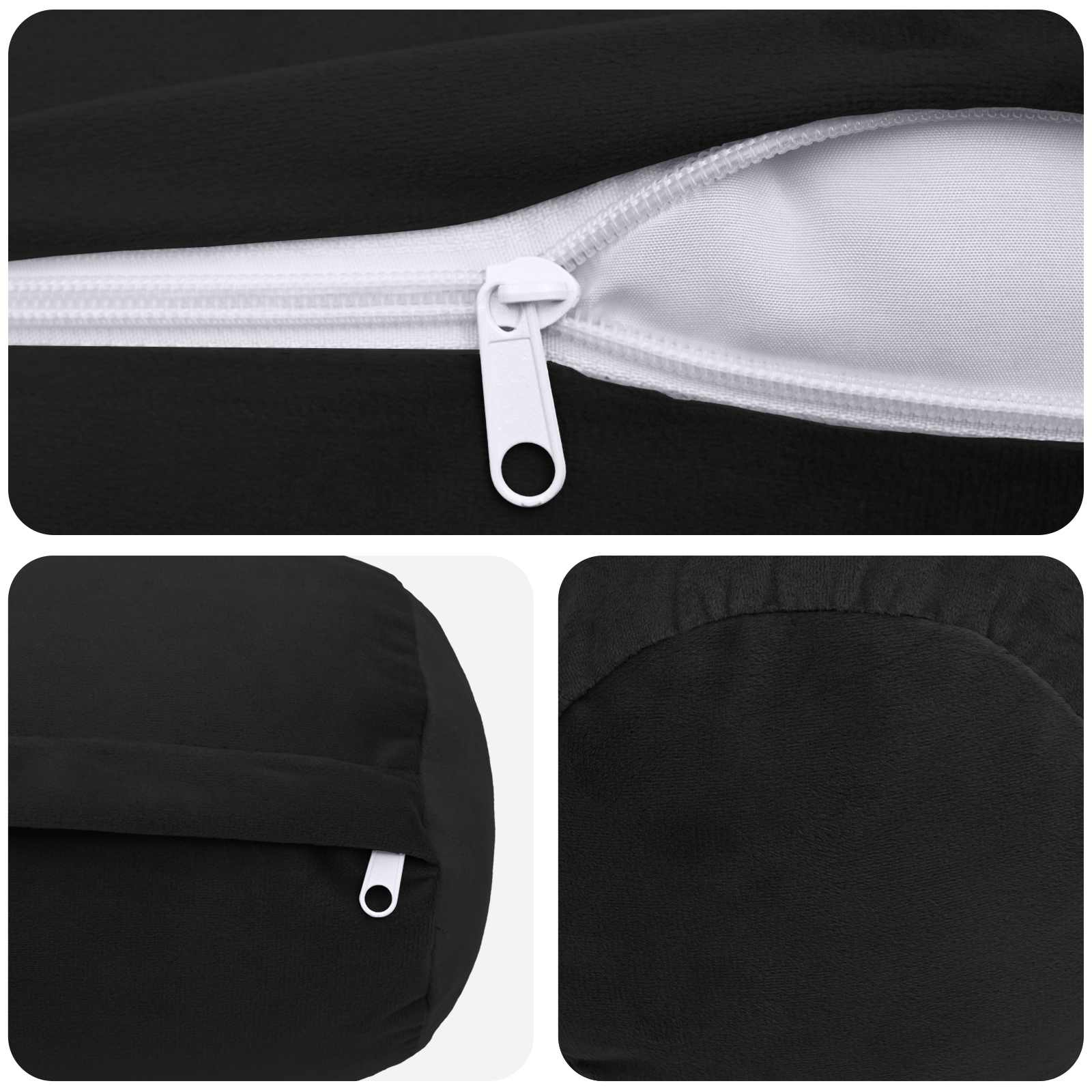 Cuscino con cuscino HEERLEN 2 pz Nero Velluto | homemem39