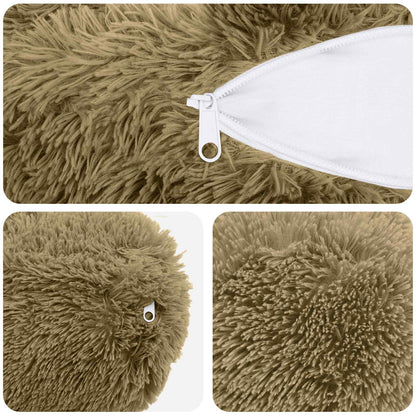Cuscino con cuscino HEERLEN 2 pz Grigio Chiaro Fleece PV