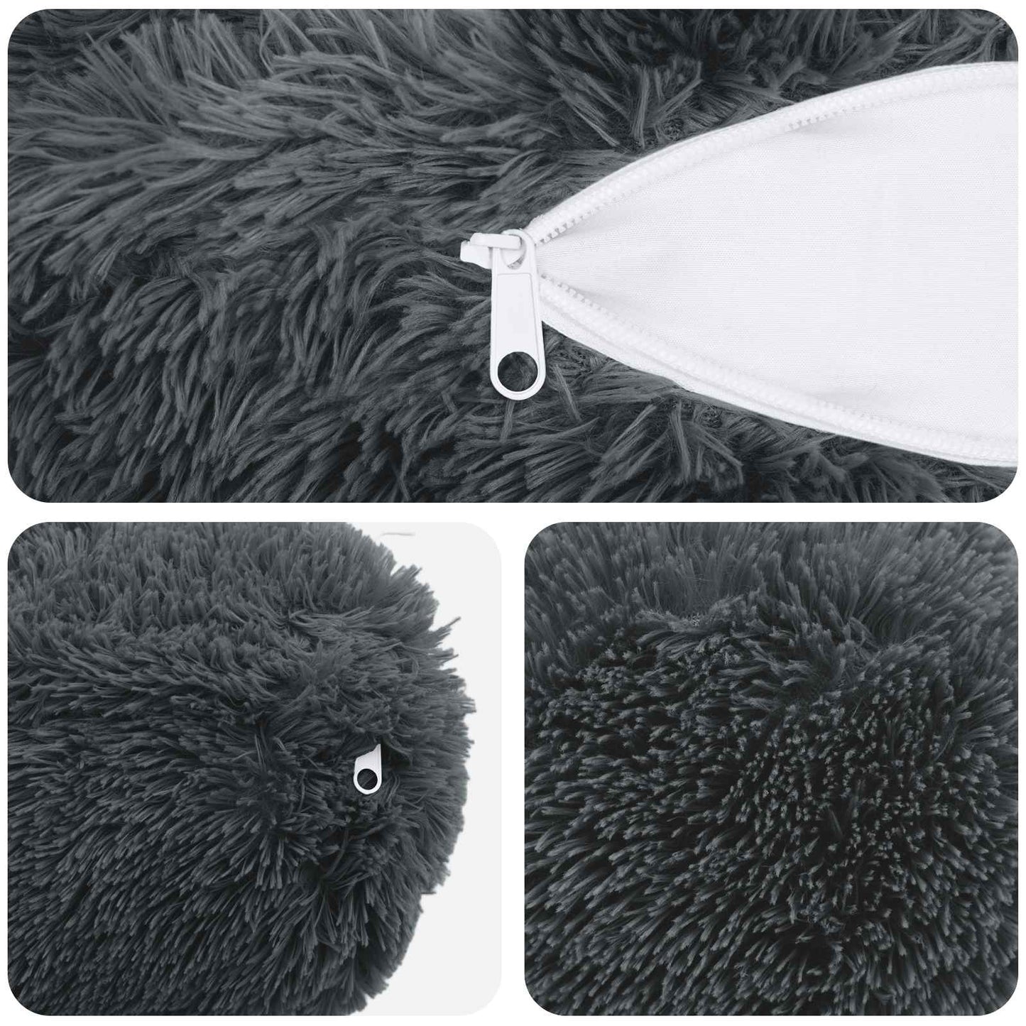 Cuscino con cuscino HEERLEN 6 pz Antracite Fleece PV | homemem39