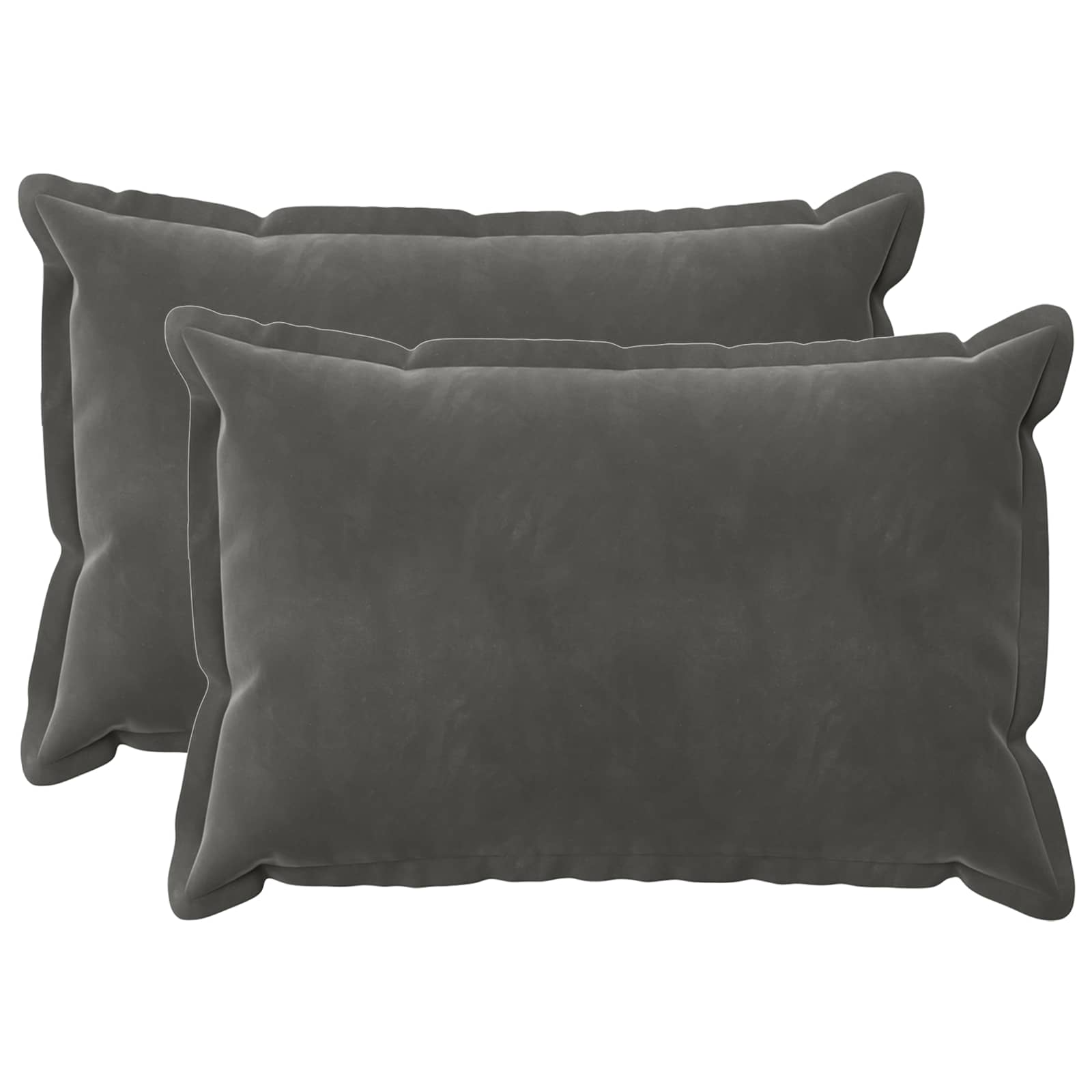 Cuscino con cuscino HOUTEN 2 pz Grigio Scuro Velluto | homemem39