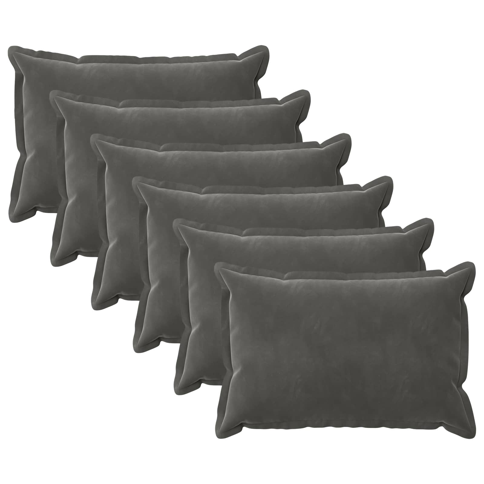 Cuscino con cuscino HOUTEN 6 pz Grigio Scuro Velluto | homemem39