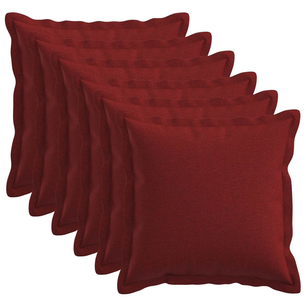 Cuscino 6 pz HOUTEN Rosso Vino 35 x 35 cm Lino