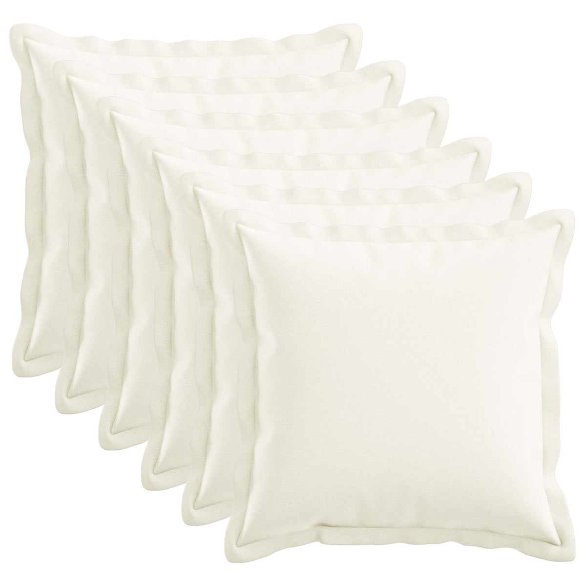 Cuscino 6 pz HOUTEN Bianco 35 x 35 cm Lino