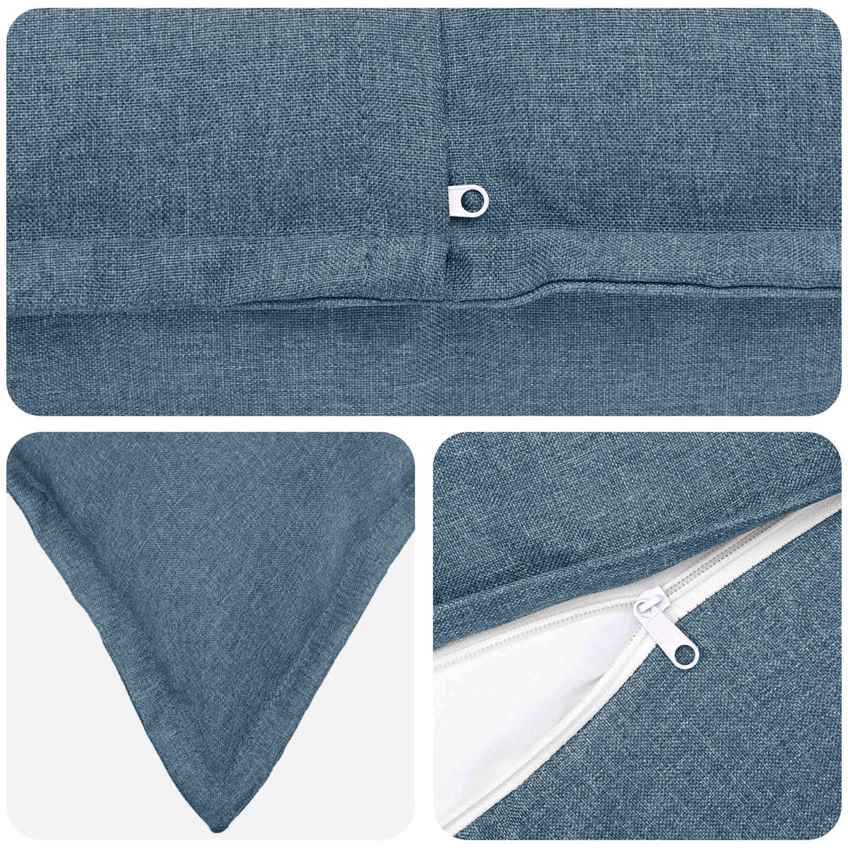 Cuscino con cuscino HOUTEN 6 pz Blu jeans Lino | homemem39