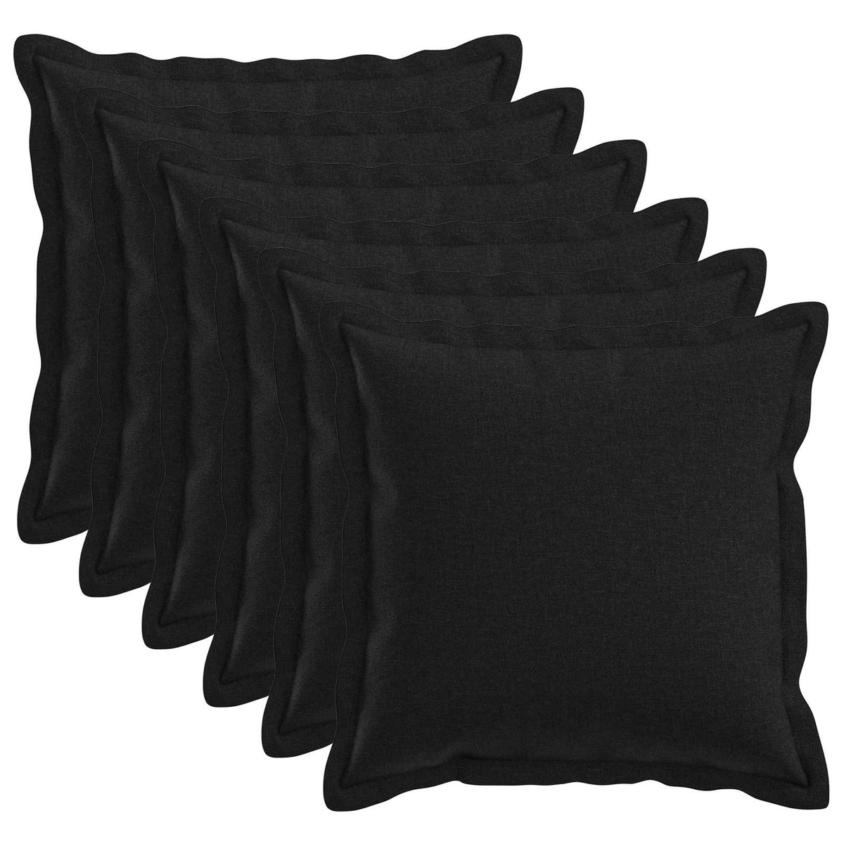 Cuscino 6 pz HOUTEN Nero 40 x 40 cm Lino