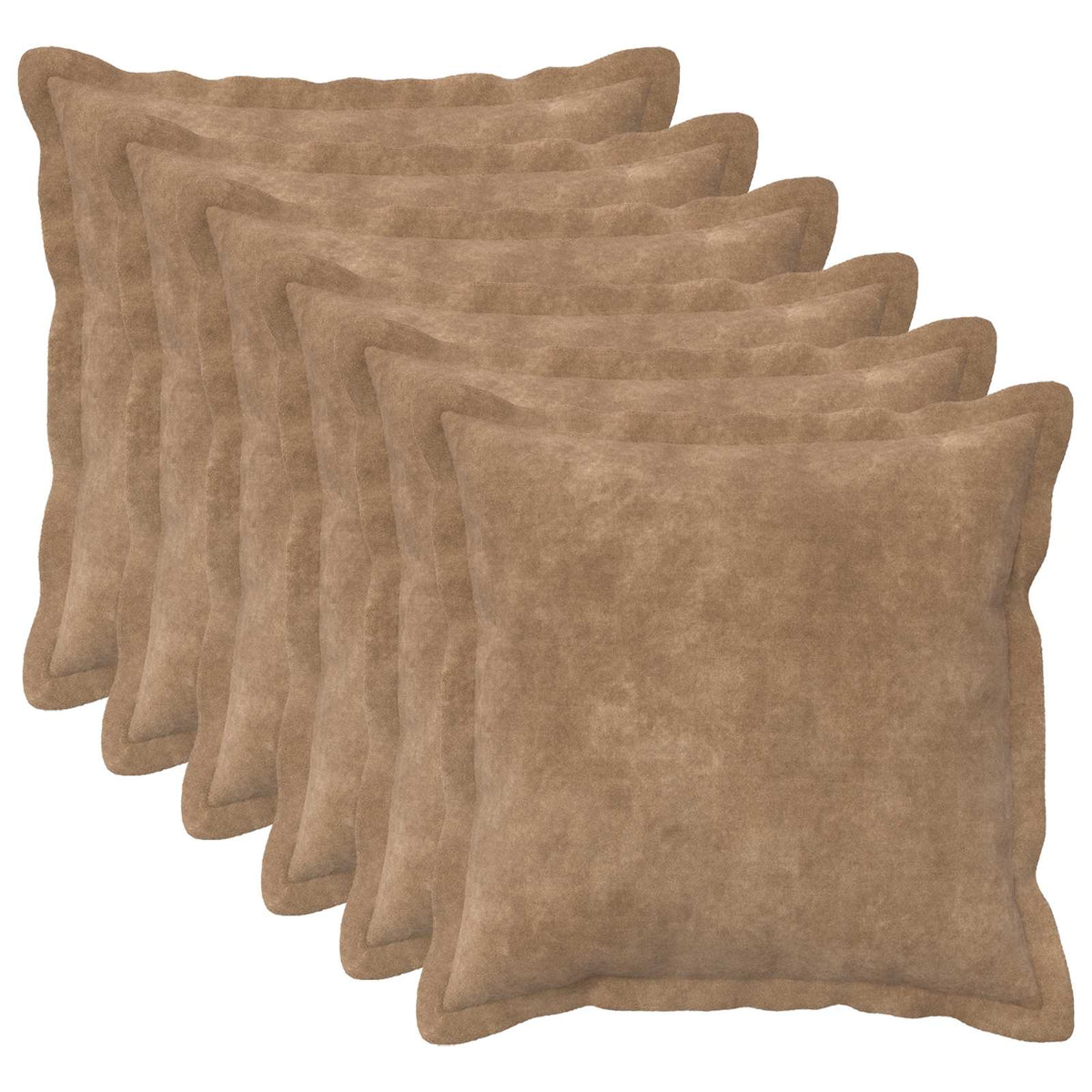 Cuscino 6 pz HOUTEN Tortora 40 x 40 cm Fleece in microfibra