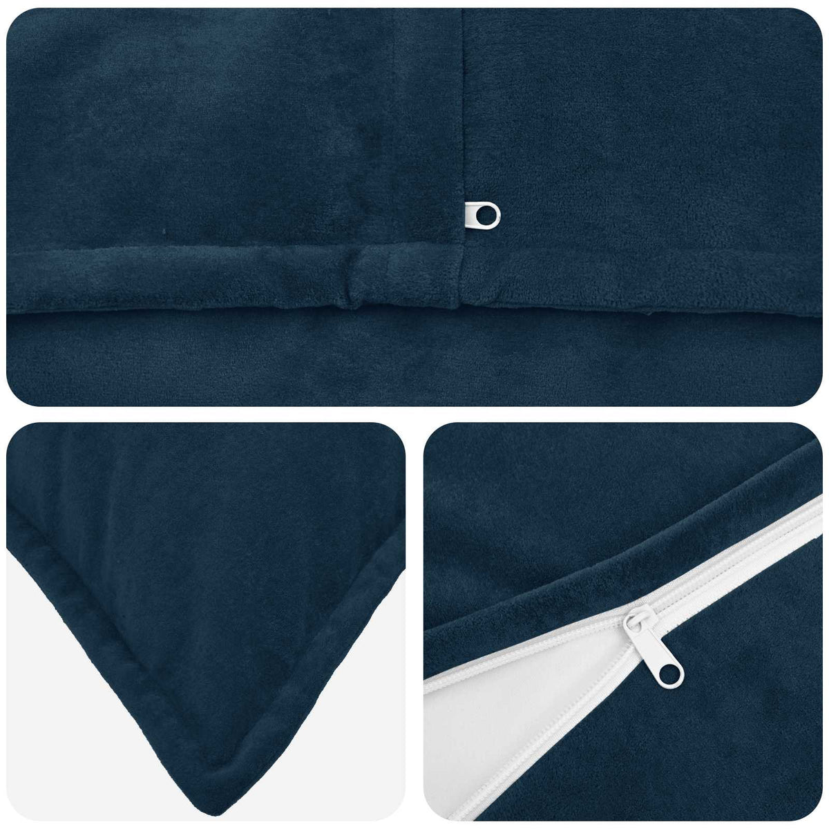 Cuscino con cuscino HOUTEN 12 pz Blu Fleece in microfibra