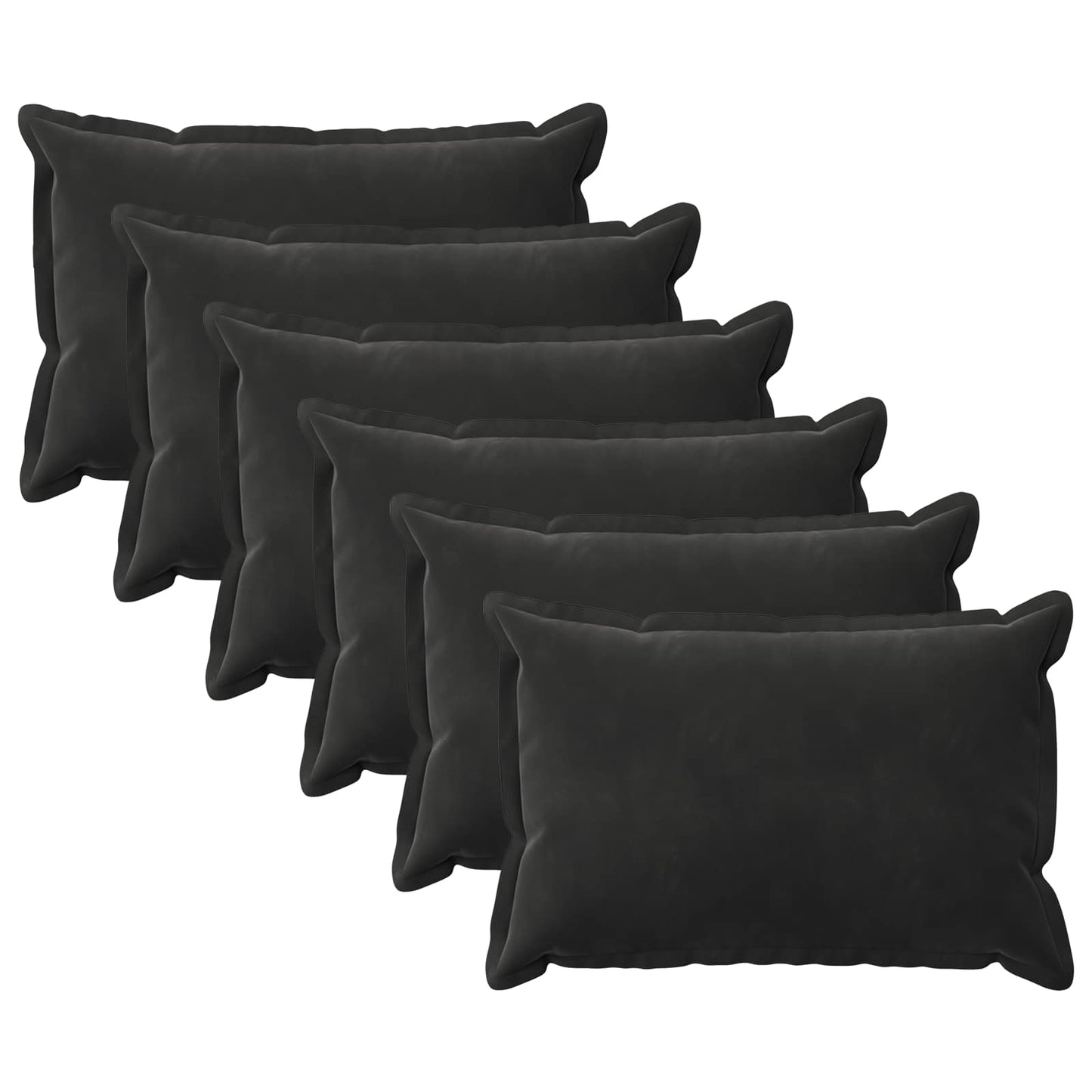 Cuscino con cuscino HOUTEN 6 pz Nero Velluto | homemem39