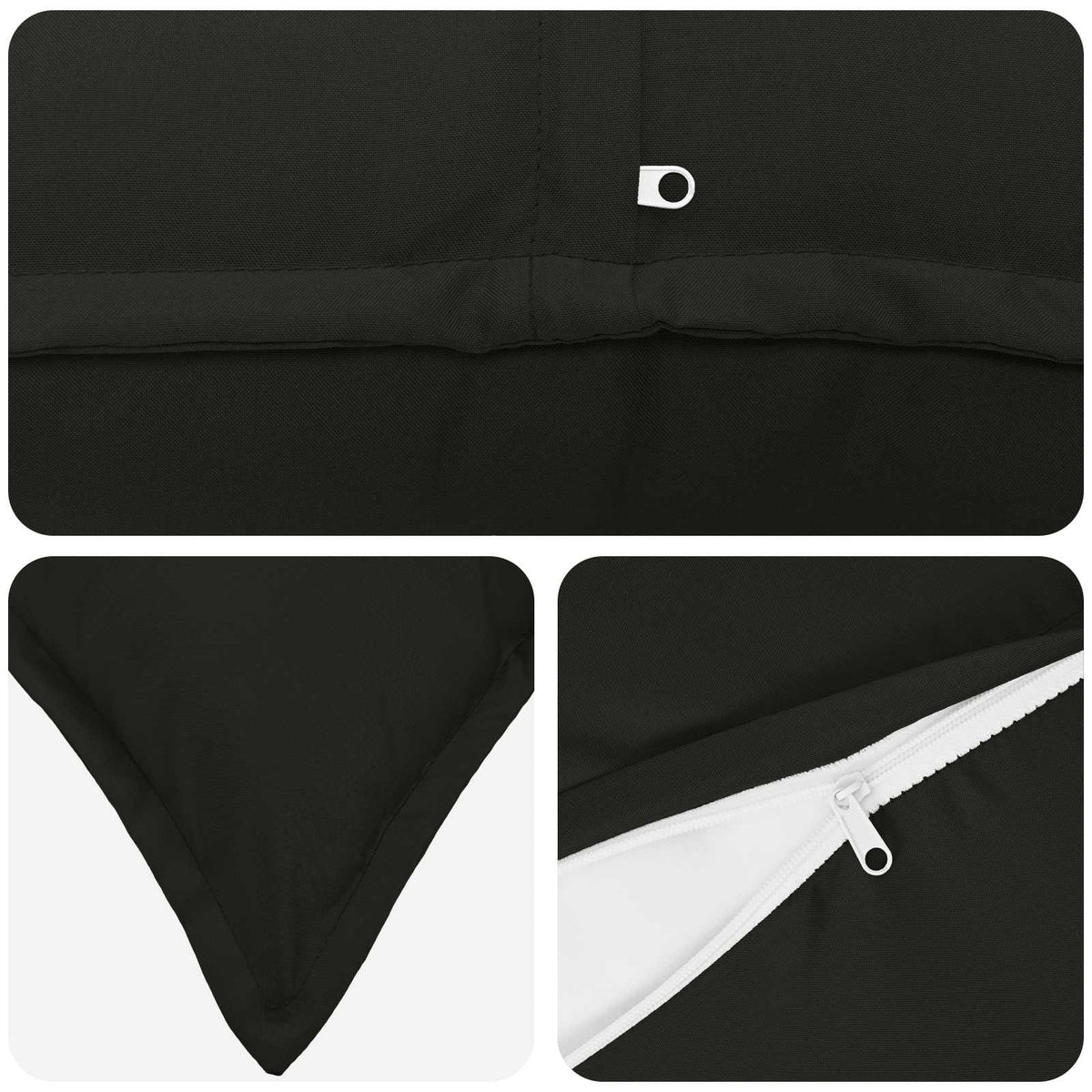 Cuscino 2 pz HOUTEN Nero 40 x 60 cm Poliestere