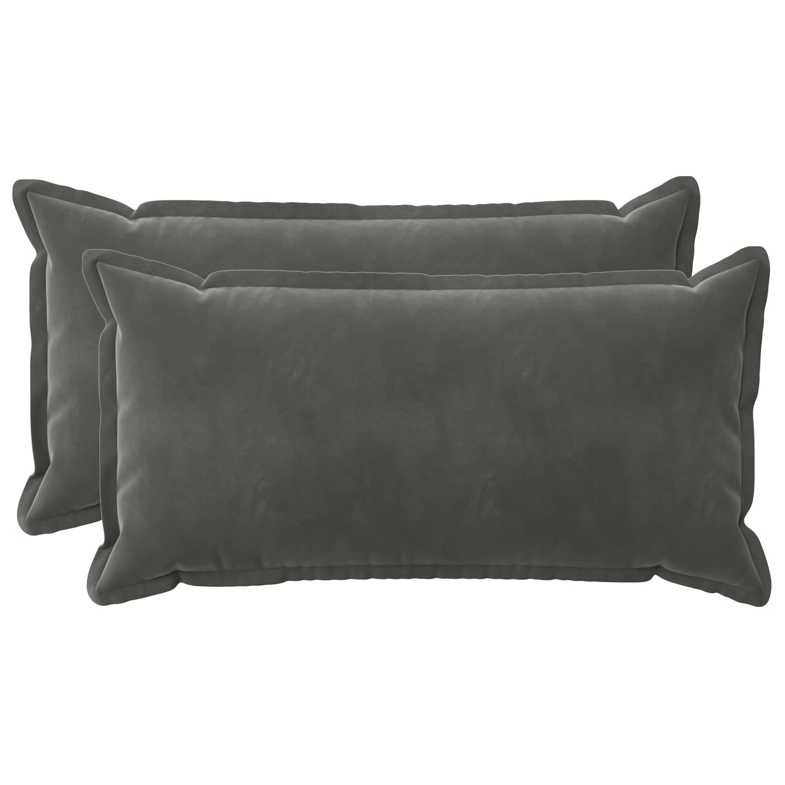 Cuscino con cuscino HOUTEN 2 pz Grigio Scuro Velluto | homemem39
