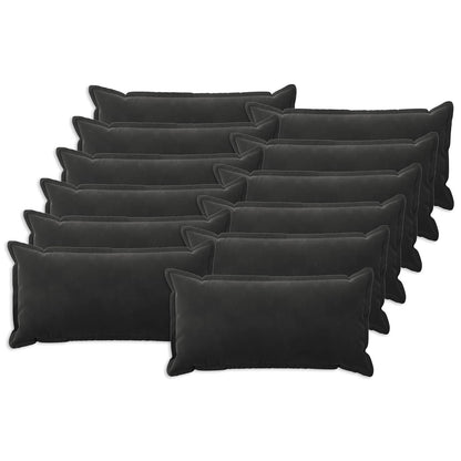 Cuscino con cuscino HOUTEN 12 pz Nero Velluto | homemem39
