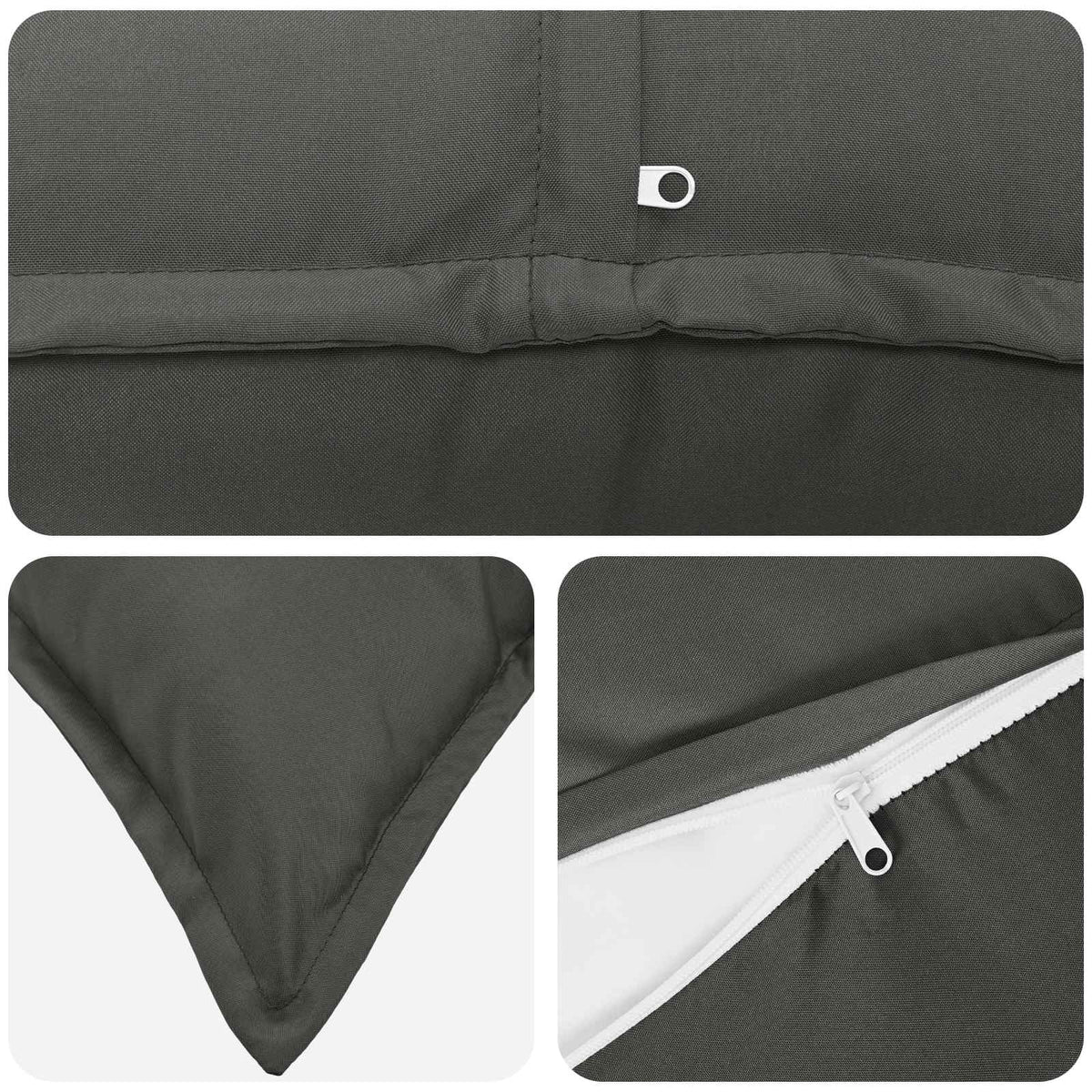 Cuscino con cuscino HOUTEN 12 pz Antracite Poliestere | homemem39