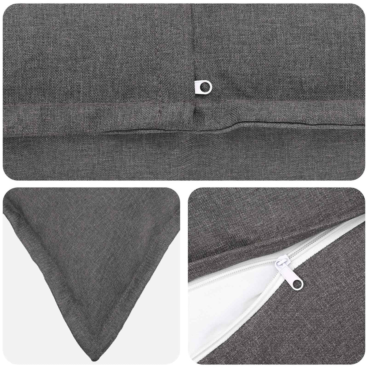 Cuscino 2 pz HOUTEN Grigio Chiaro 40 x 145 cm Lino