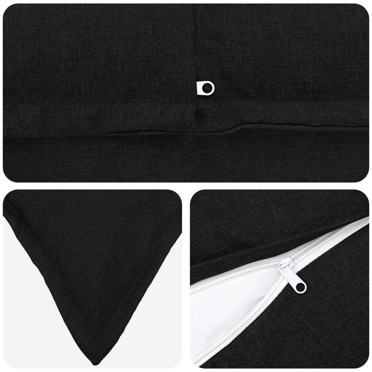 Cuscino con cuscino HOUTEN 6 pz Nero Lino | homemem39