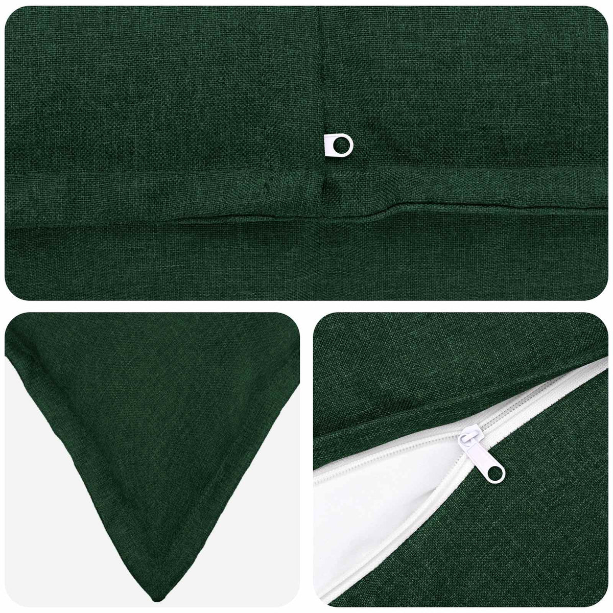 Cuscino con cuscino HOUTEN 6 pz Verde Scuro Lino | homemem39