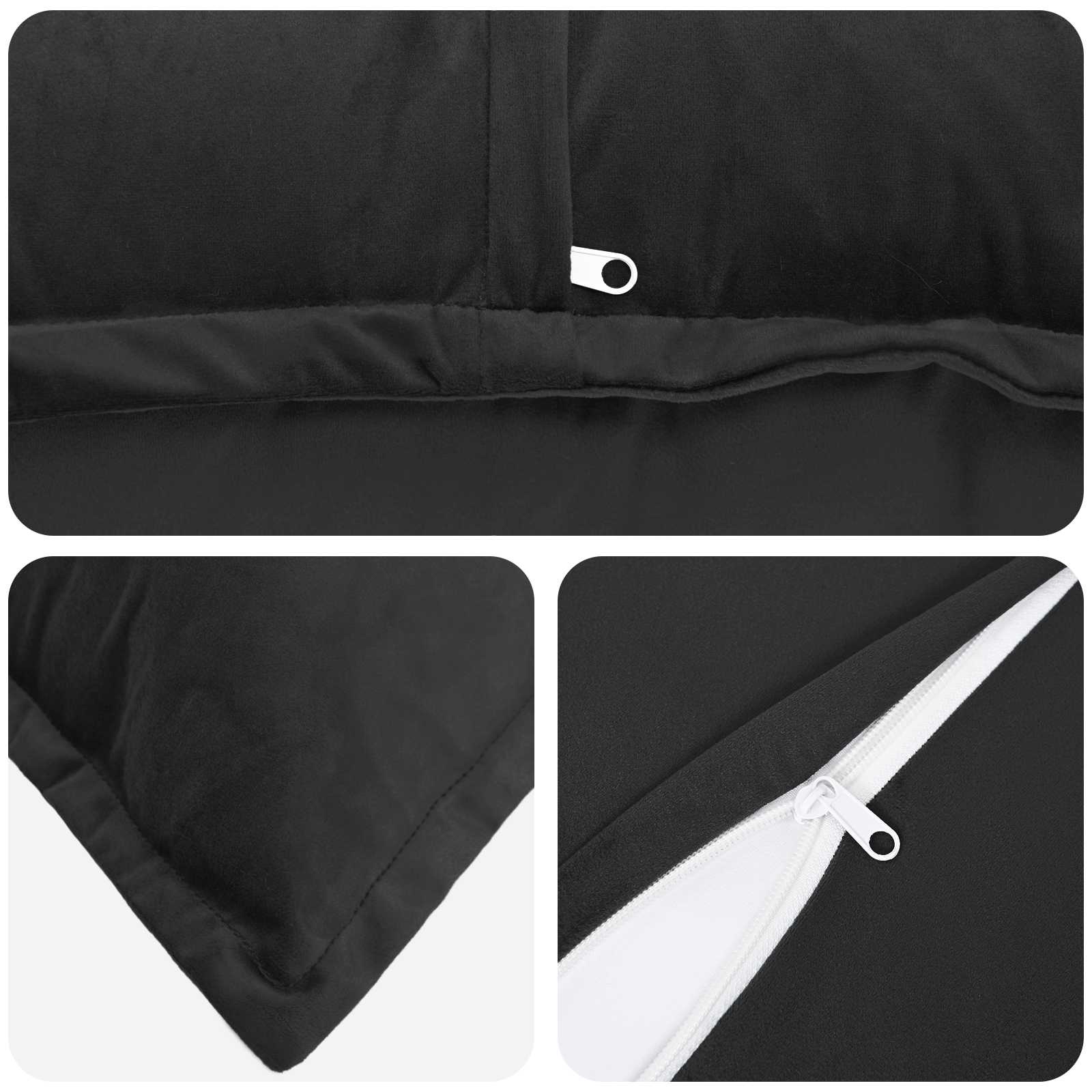 Cuscino con cuscino HOUTEN 12 pz Nero Velluto | homemem39