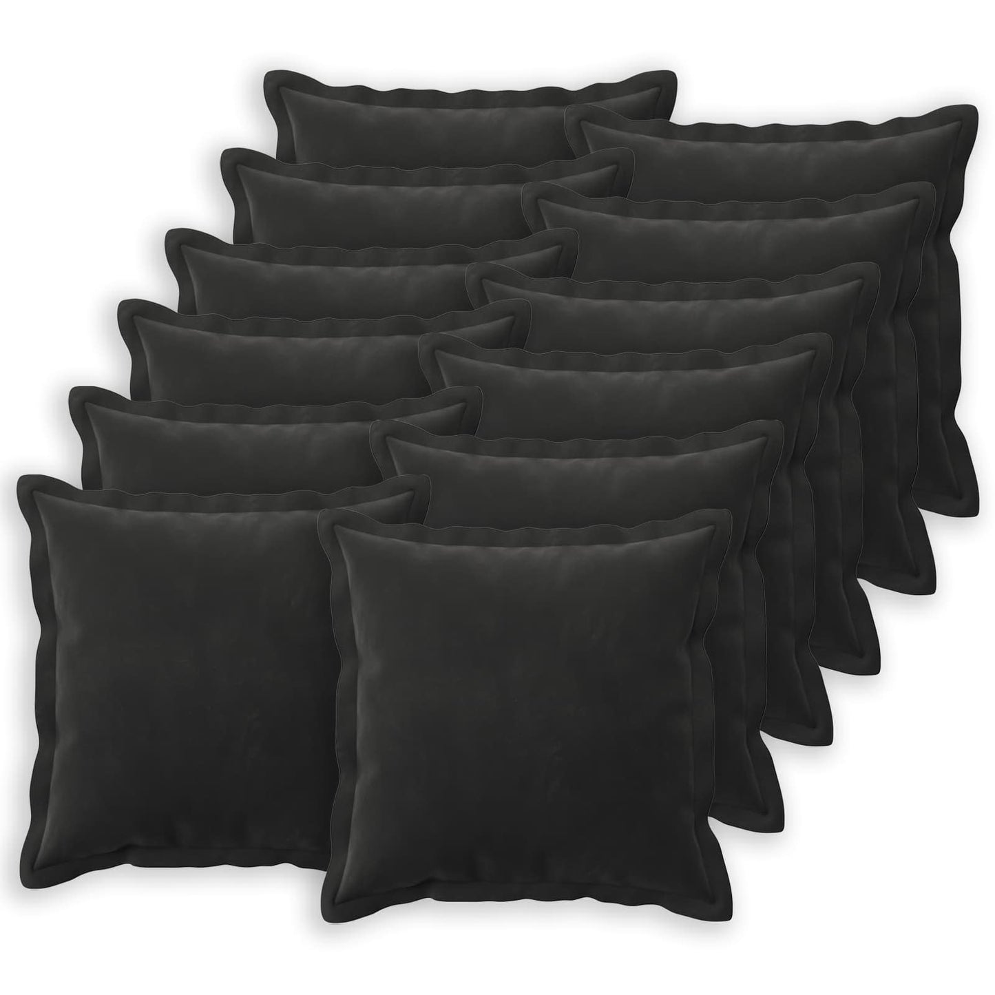 Cuscino con cuscino HOUTEN 12 pz Nero Velluto | homemem39