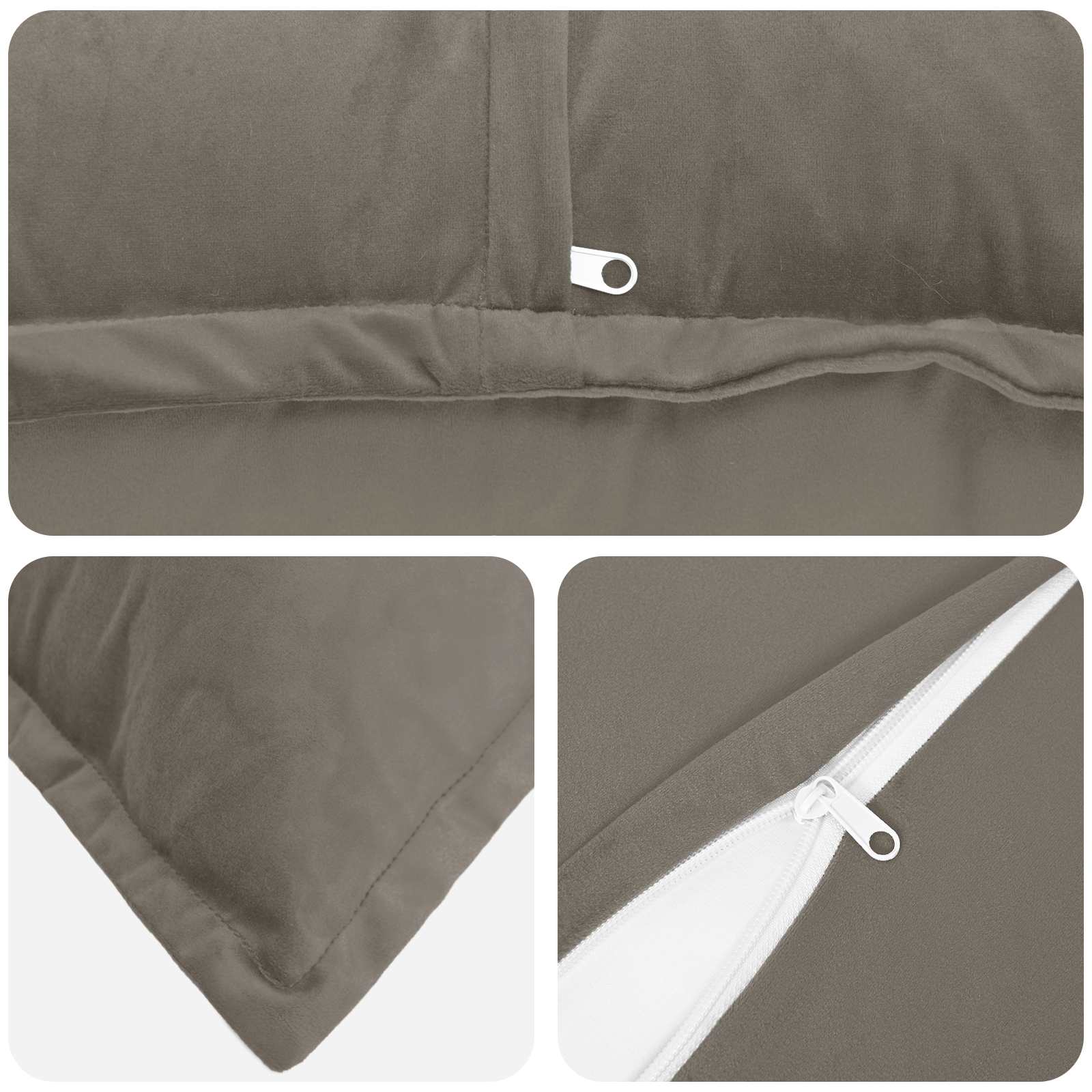 Cuscino con cuscino HOUTEN 2 pz Grigio Chiaro Velluto | homemem39