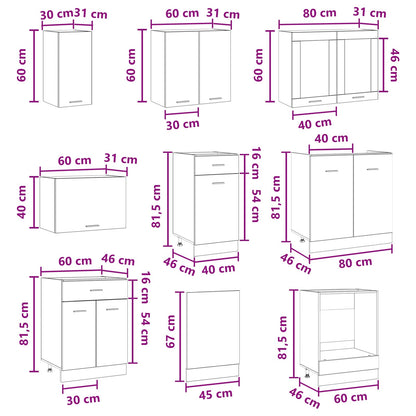 Unità Cucina Lyon 8 pz Legno ingegnerizzato | homemem39