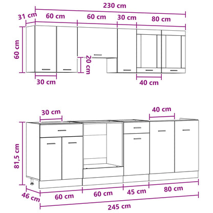 Unità Cucina Lyon 8 pcs Legno multistrato | homemem39