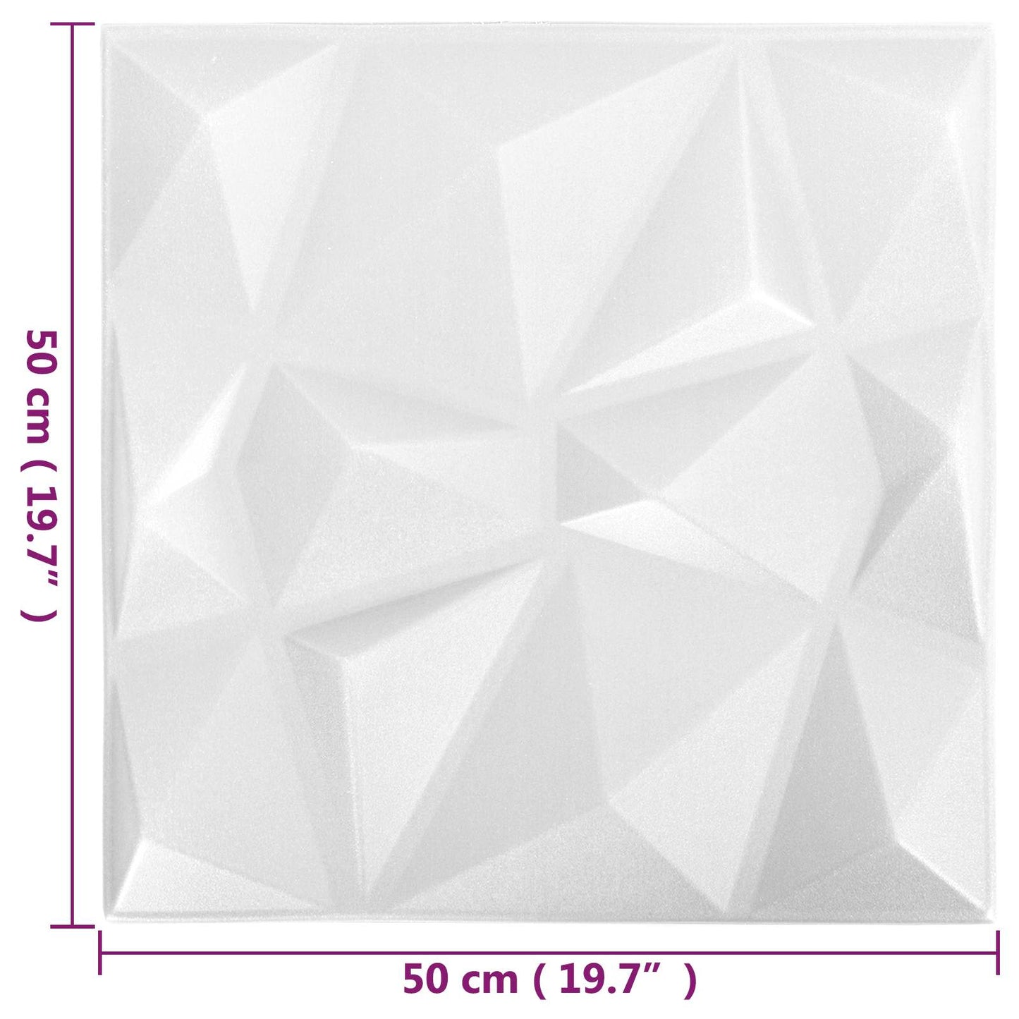 Pannelli da parete 24 pcs Bianco Diamante 50 x 50 cm | homemem39