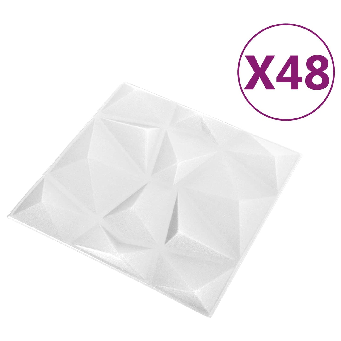 Pannelli da parete 48 pcs Bianco Diamante 50 x 50 cm | homemem39