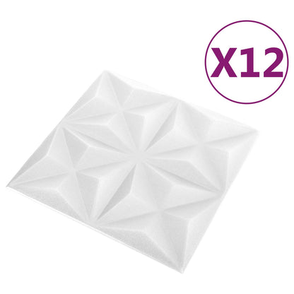 Pannelli da parete 12 pcs Bianco Origami 50 x 50 cm Schiuma XPS | homemem39