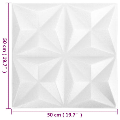 Pannelli da parete 24 pcs Bianco Origami 50 x 50 cm Schiuma XPS | homemem39