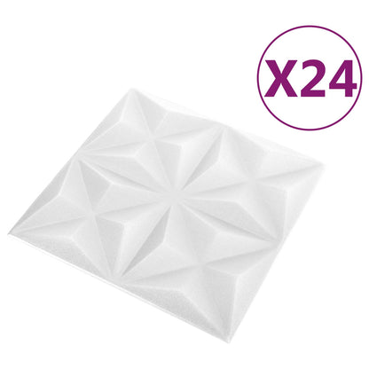 Pannelli da parete 24 pcs Bianco Origami 50 x 50 cm Schiuma XPS | homemem39