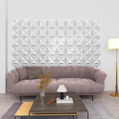 Pannelli da parete 48 pcs Bianco Origami 50 x 50 cm Schiuma XPS | homemem39