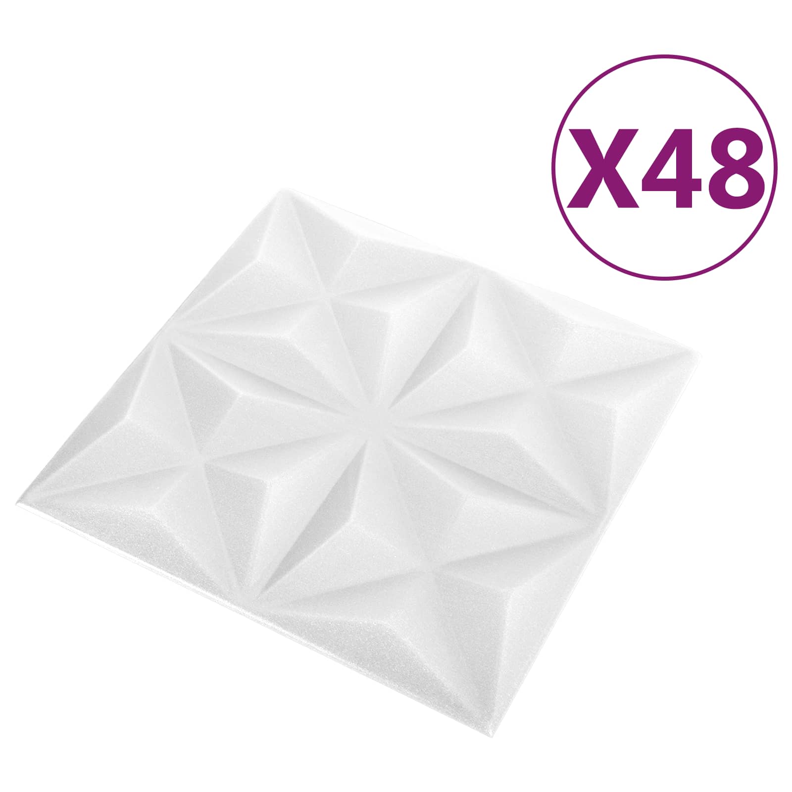 Pannelli da parete 48 pcs Bianco Origami 50 x 50 cm Schiuma XPS | homemem39