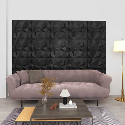 Pannelli da parete 12 pcs Nero Diamante 50 x 50 cm Schiuma XPS